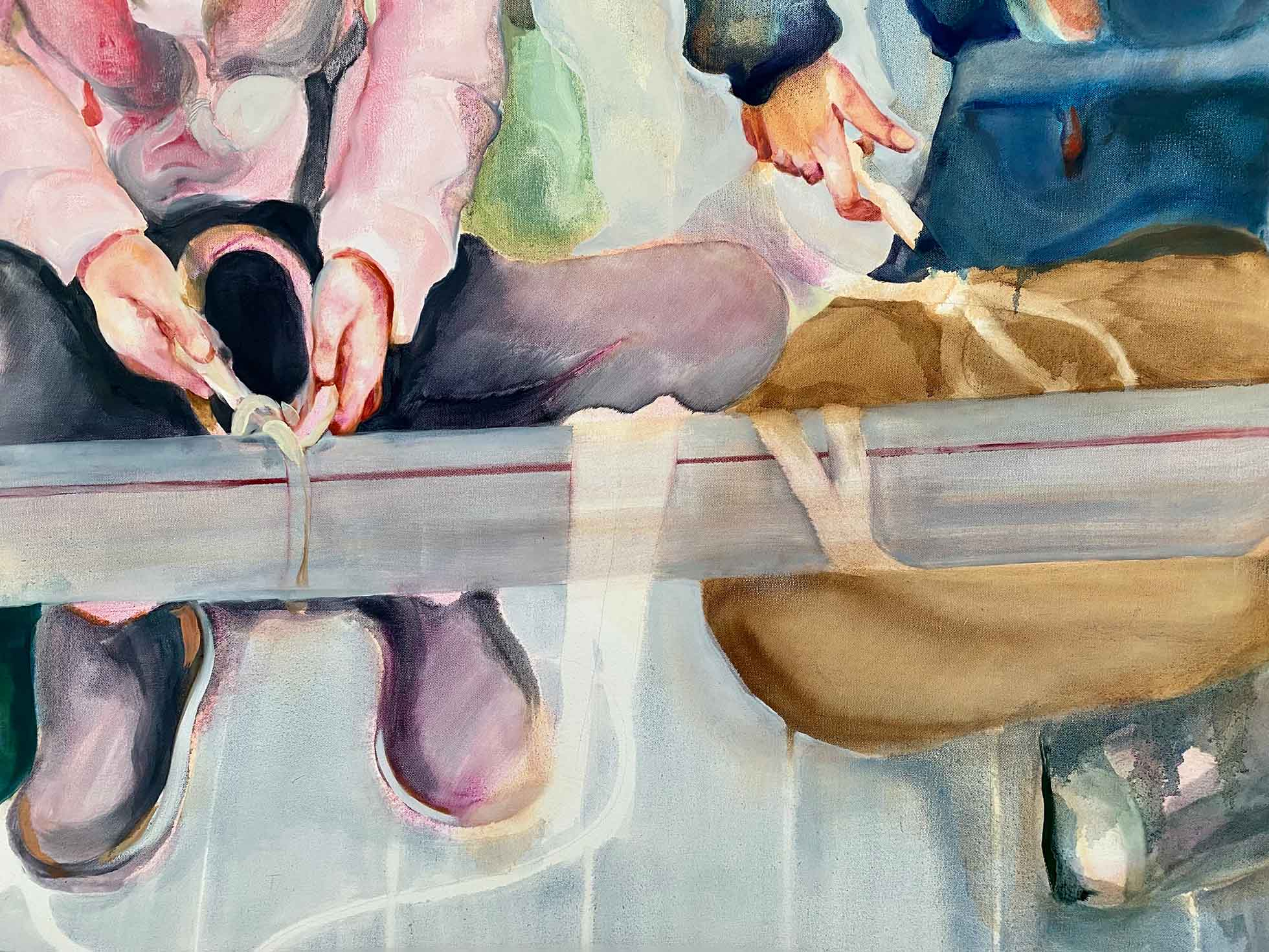 Close up of oil painting 