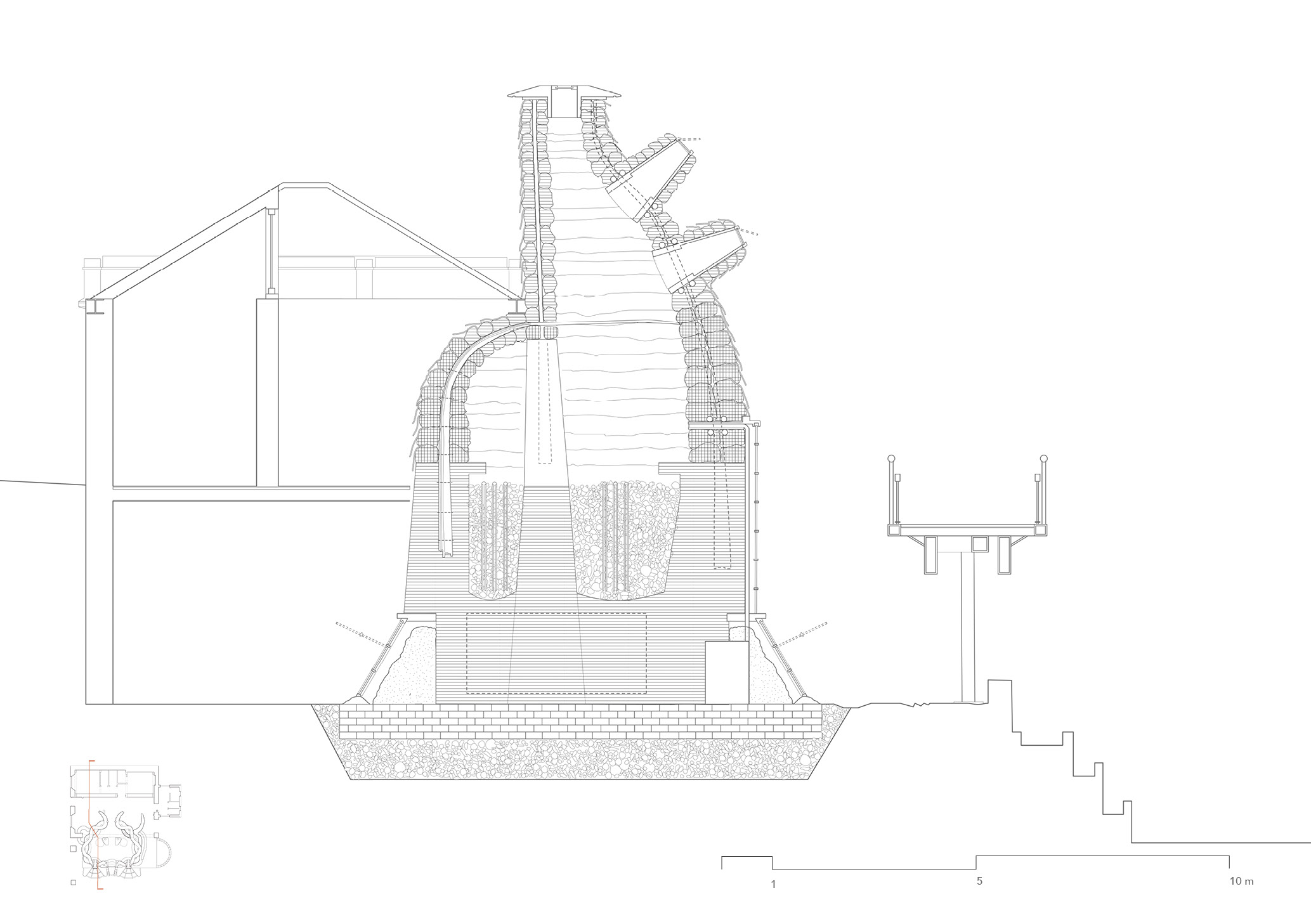 Section of Compost-heated Sauna