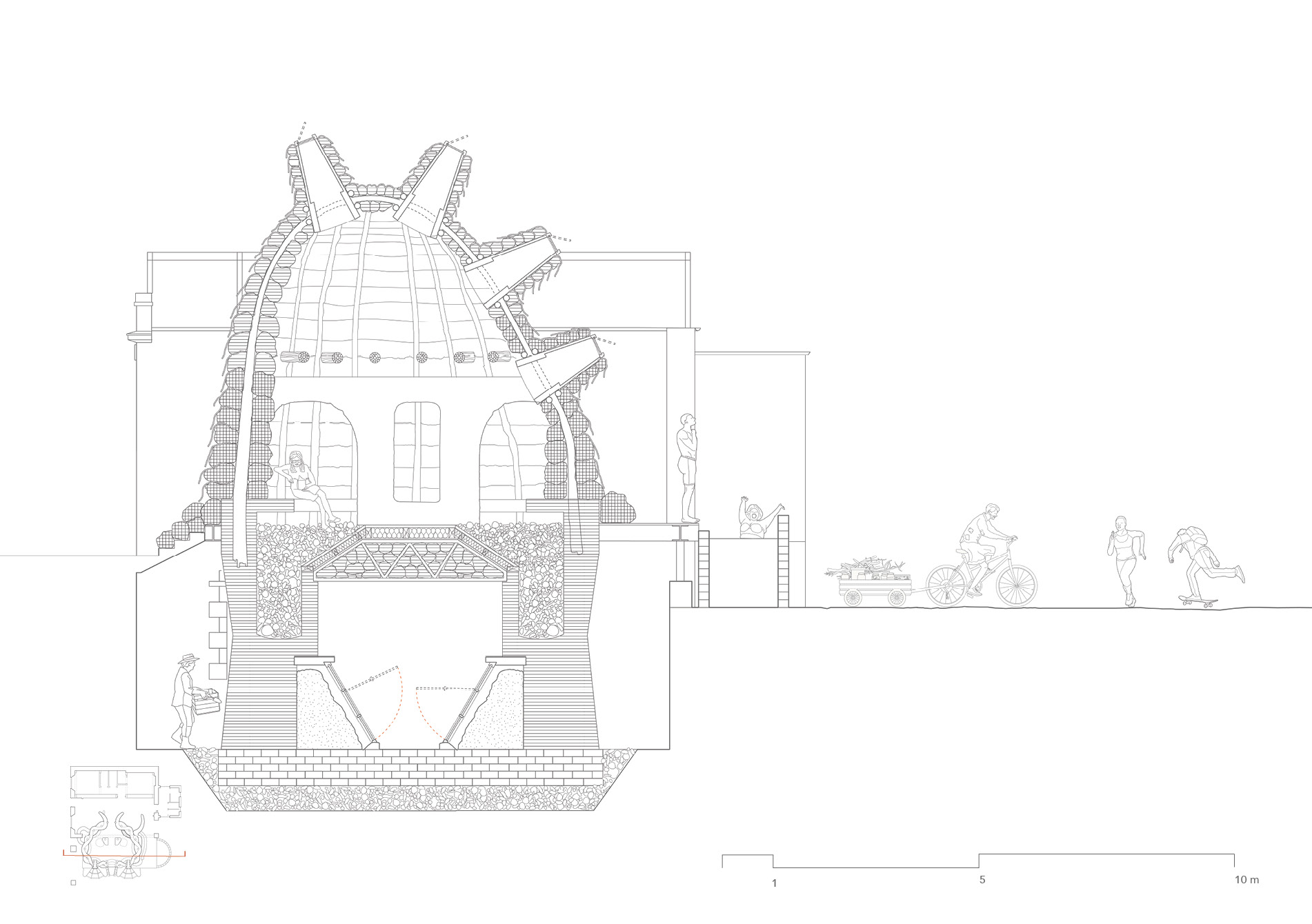 Section of Compost-heated Sauna