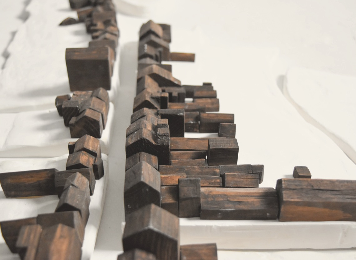 Site model plaster and hardwood 