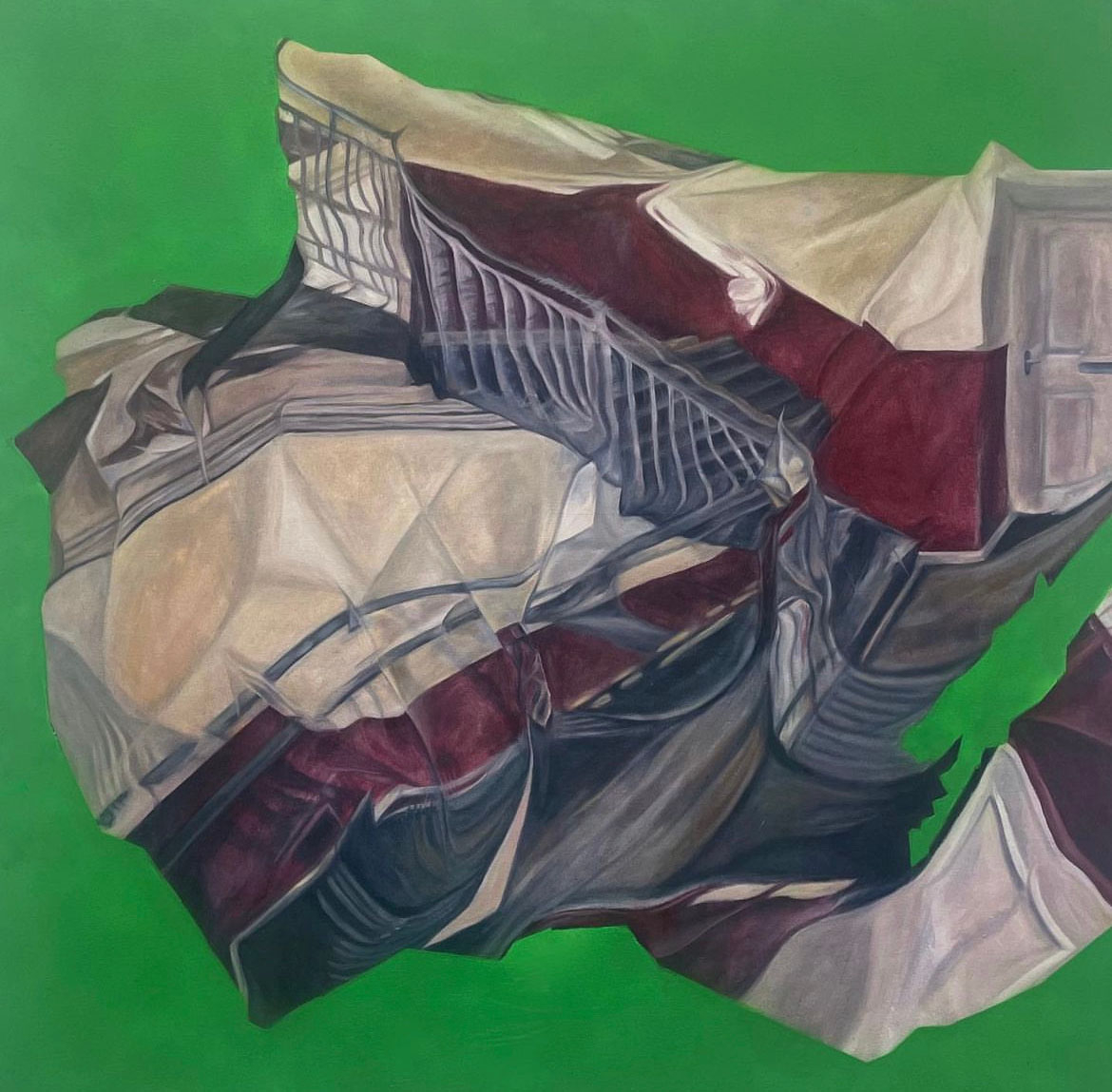 painting of stairs, warped