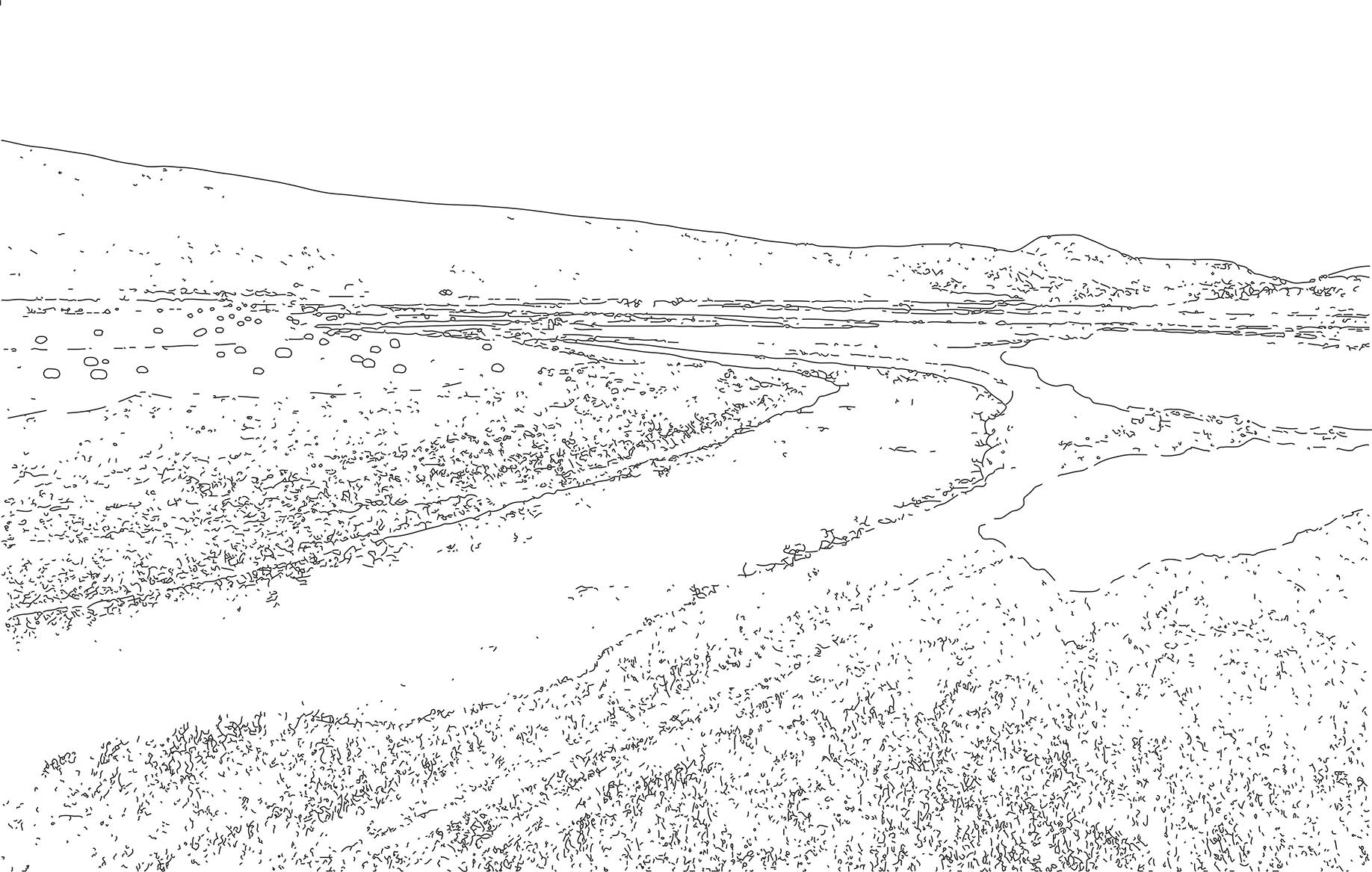 Plain farming & Nature river bank