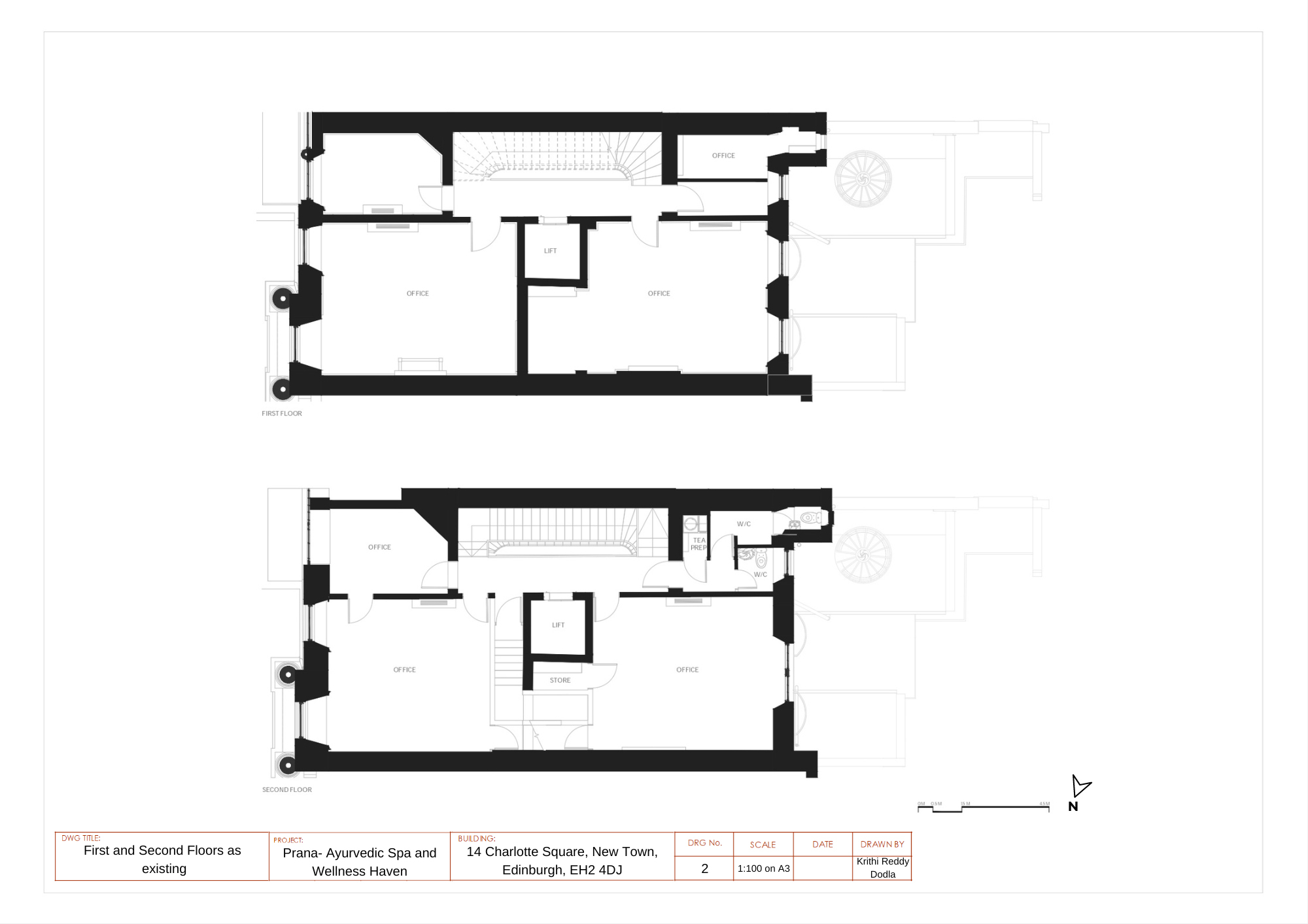 First and Second Floor Plan as existing