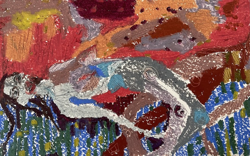 Untitled, 8inch x 5inch, Oil pastel on paper 