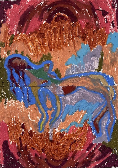 Untitled,14inchx10inch,oil pastel on paper