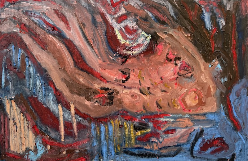 Untitled,12inchx18inch,oil pastel on paper