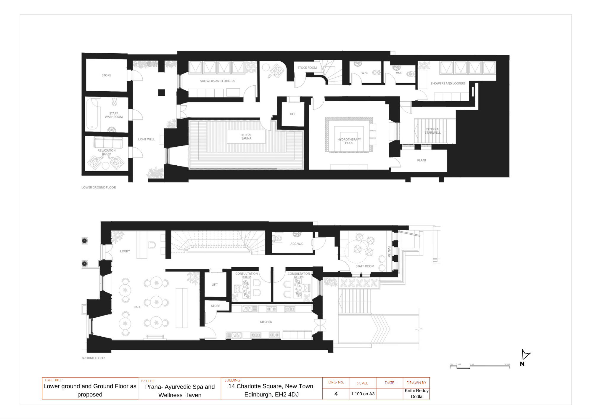 Lower Ground and Ground Floor Plan as proposed