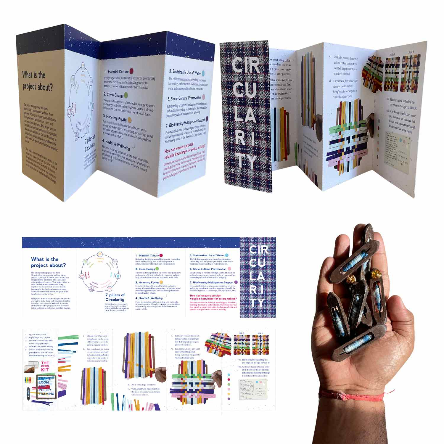 Infozines and hand full of shuttle shaped braoches