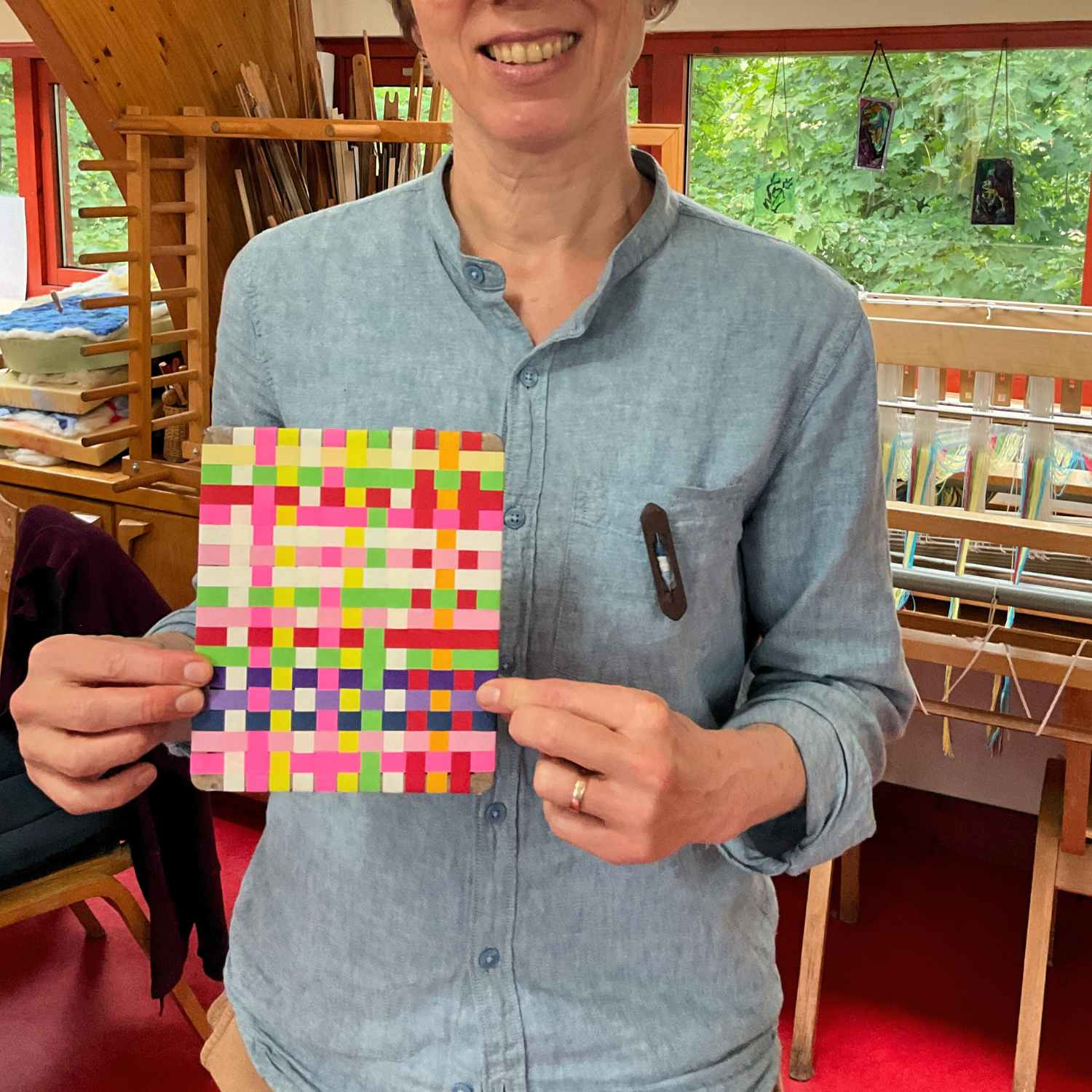 participant holding their policy device