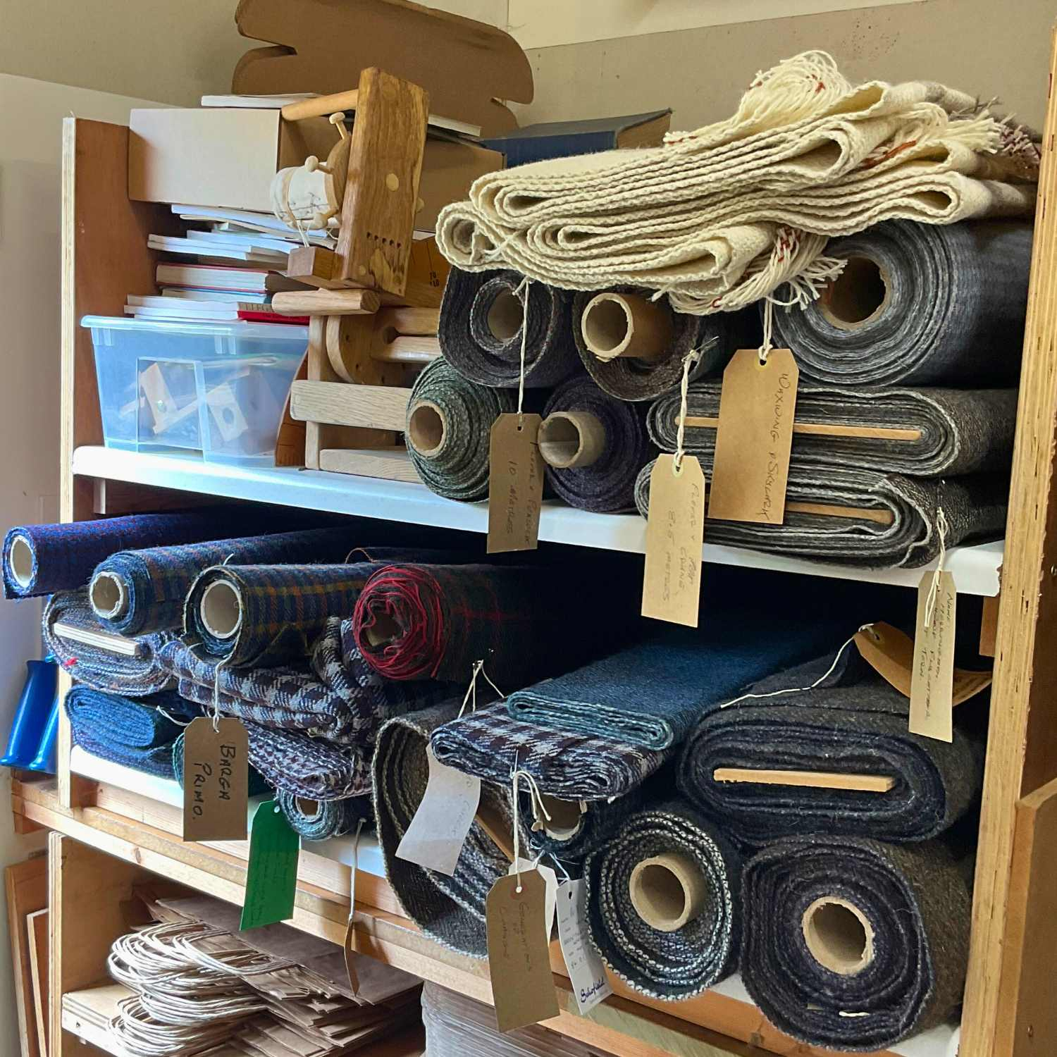 fabrics on display