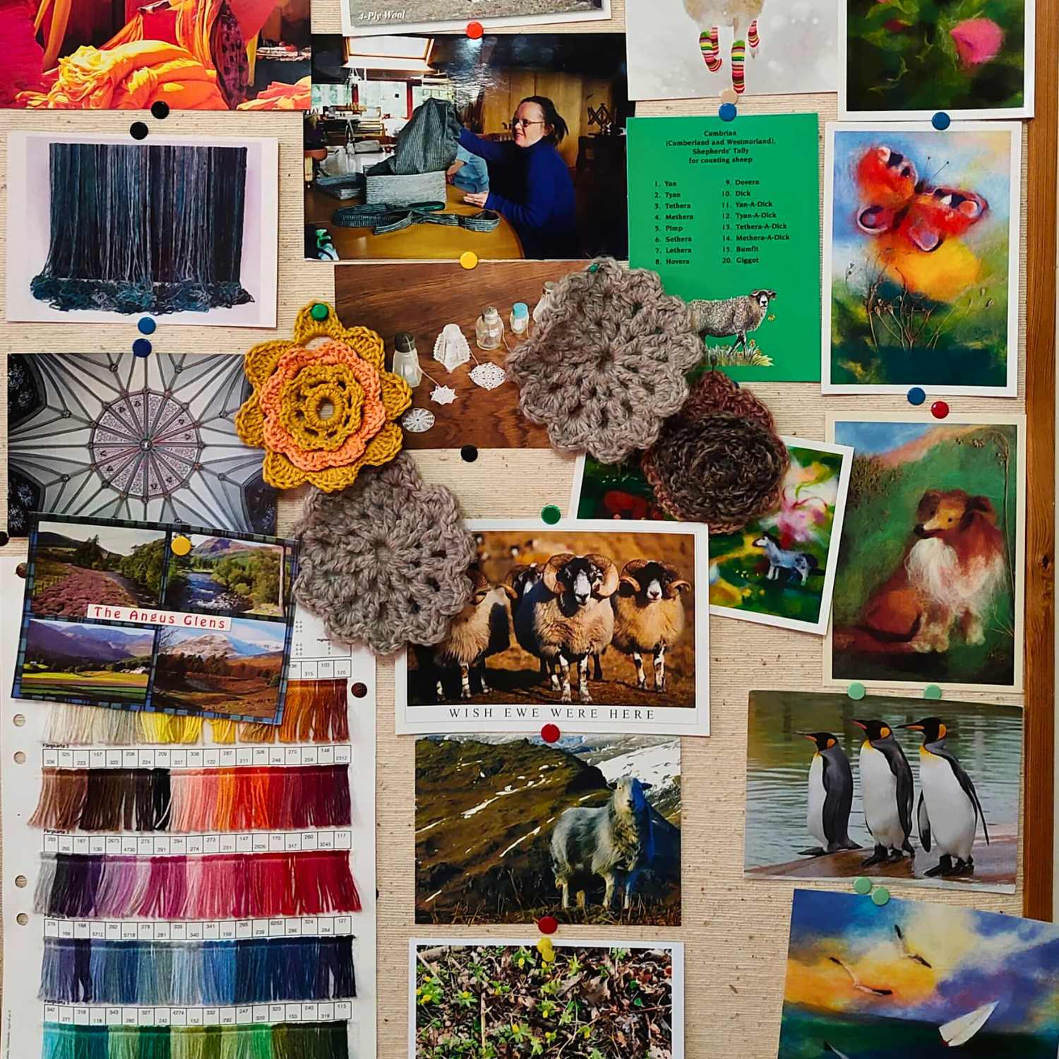 inspiration board of the craftspeople