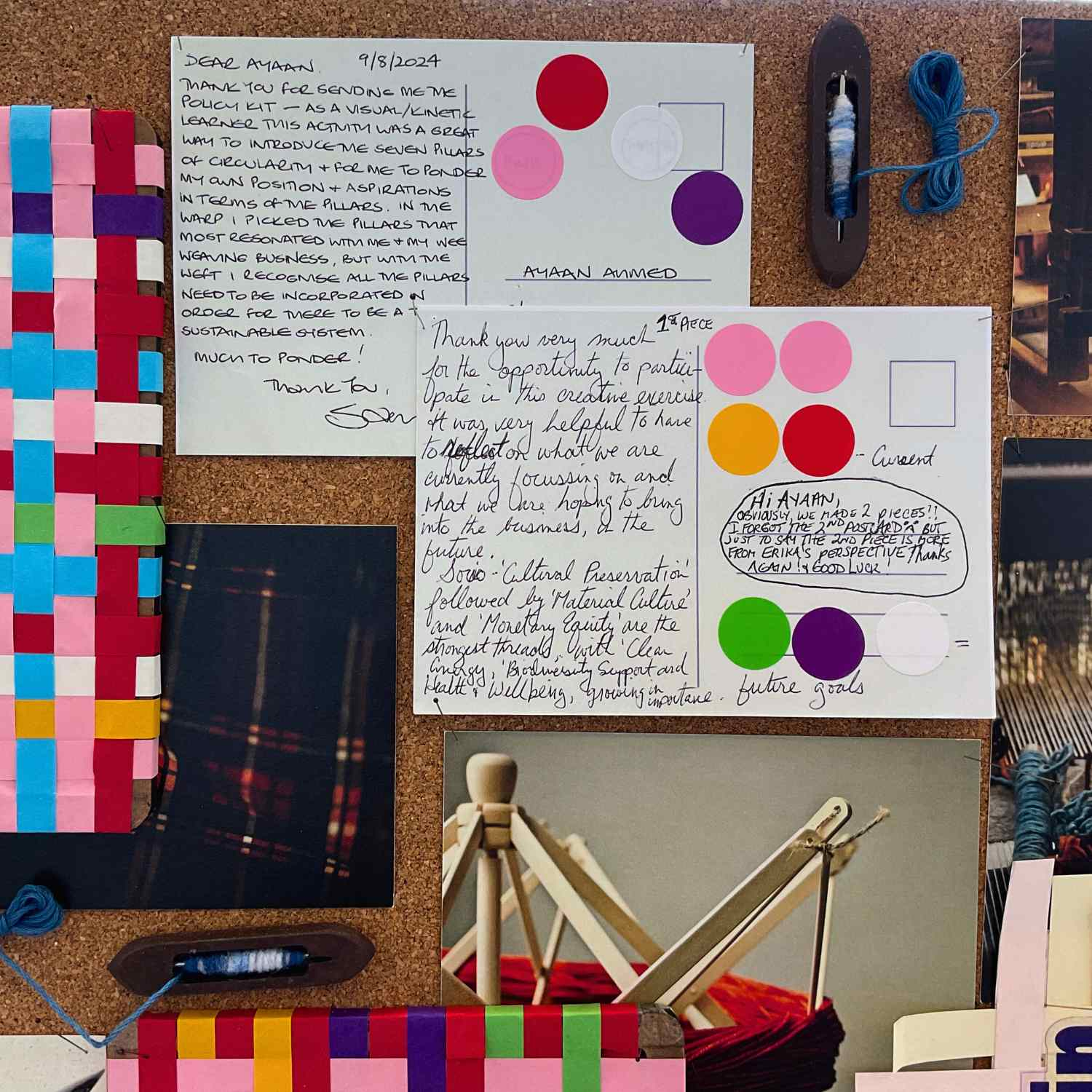 postcards on the final display