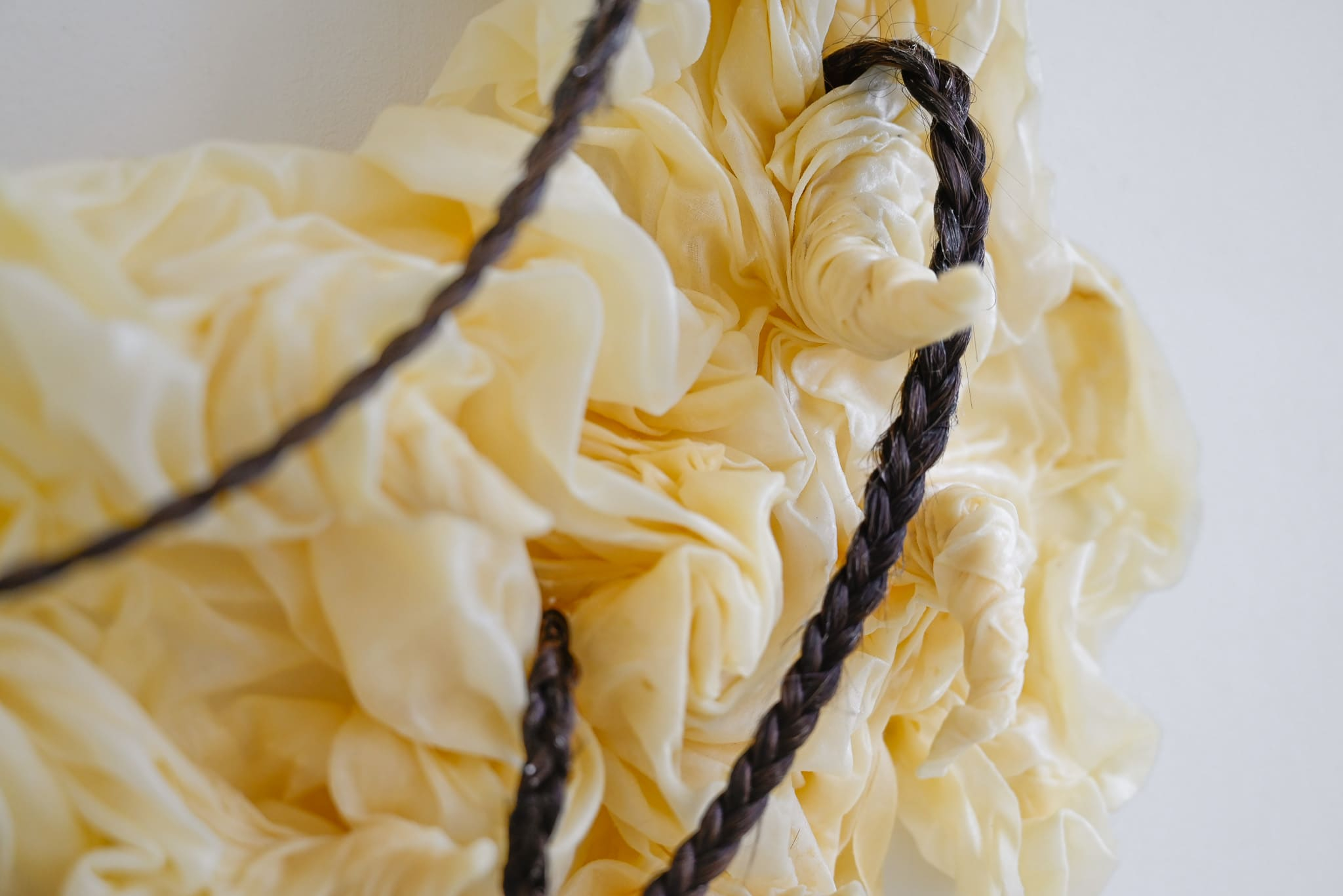 Tie down, wax and fabric, 2024