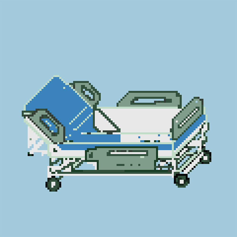 pixel art hospital bed