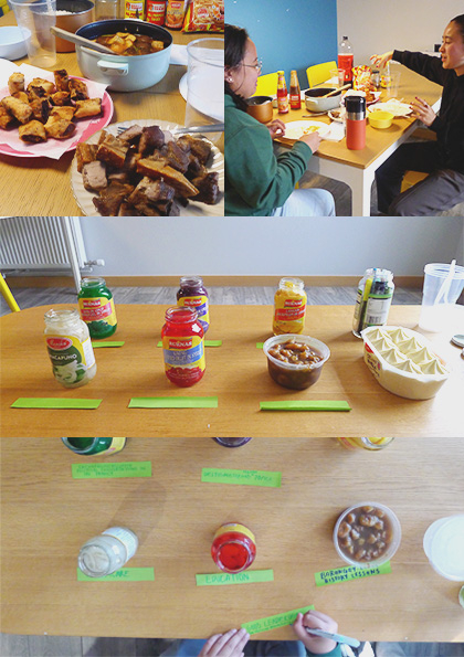 Kwento Klub workshop with participants and the halo-halo activity set-up