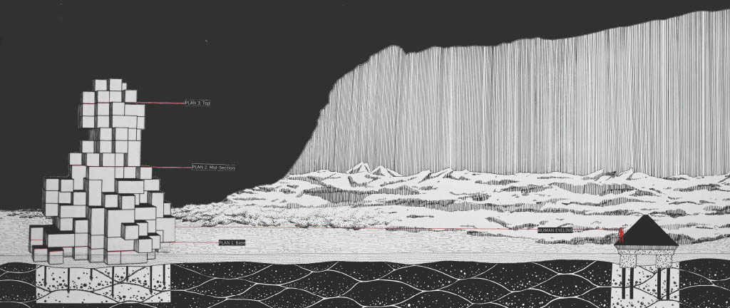 Section of one of the Sediment Glaciers installed in the glaciofluvial channel.