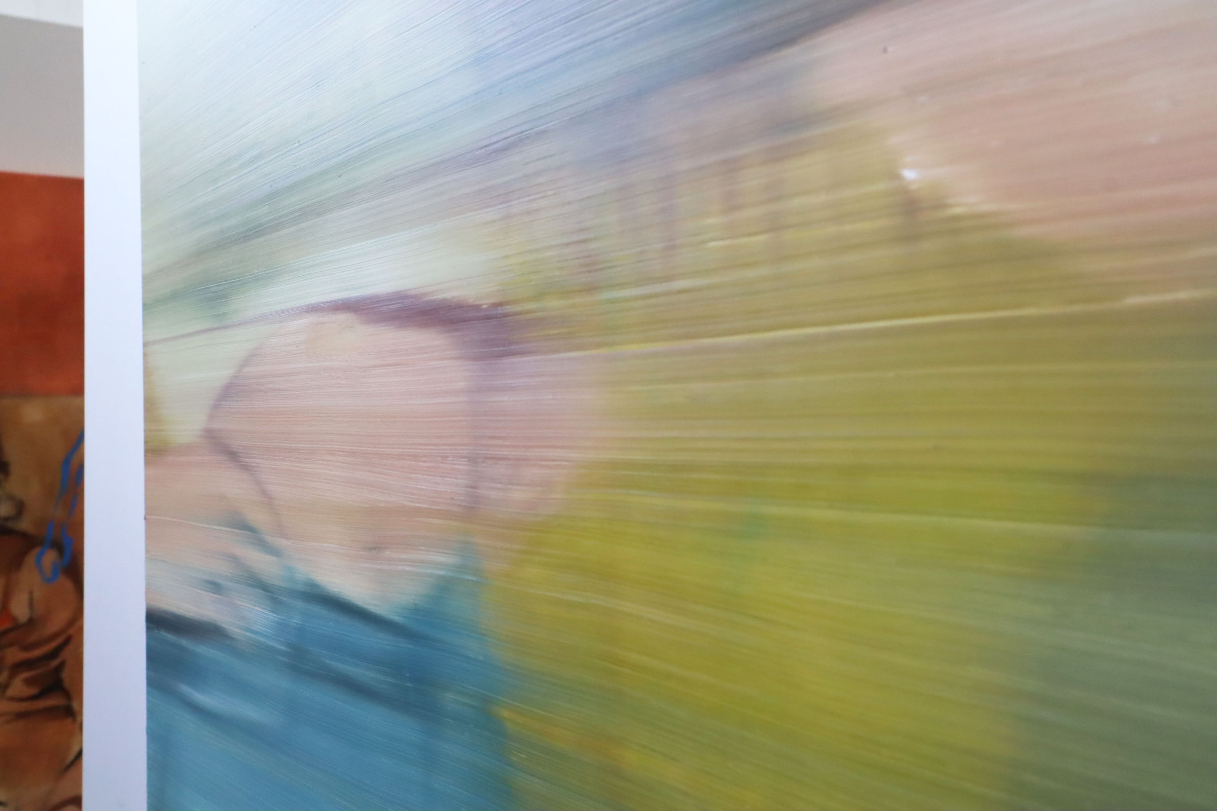 close up of a painting installed in the centre of the room