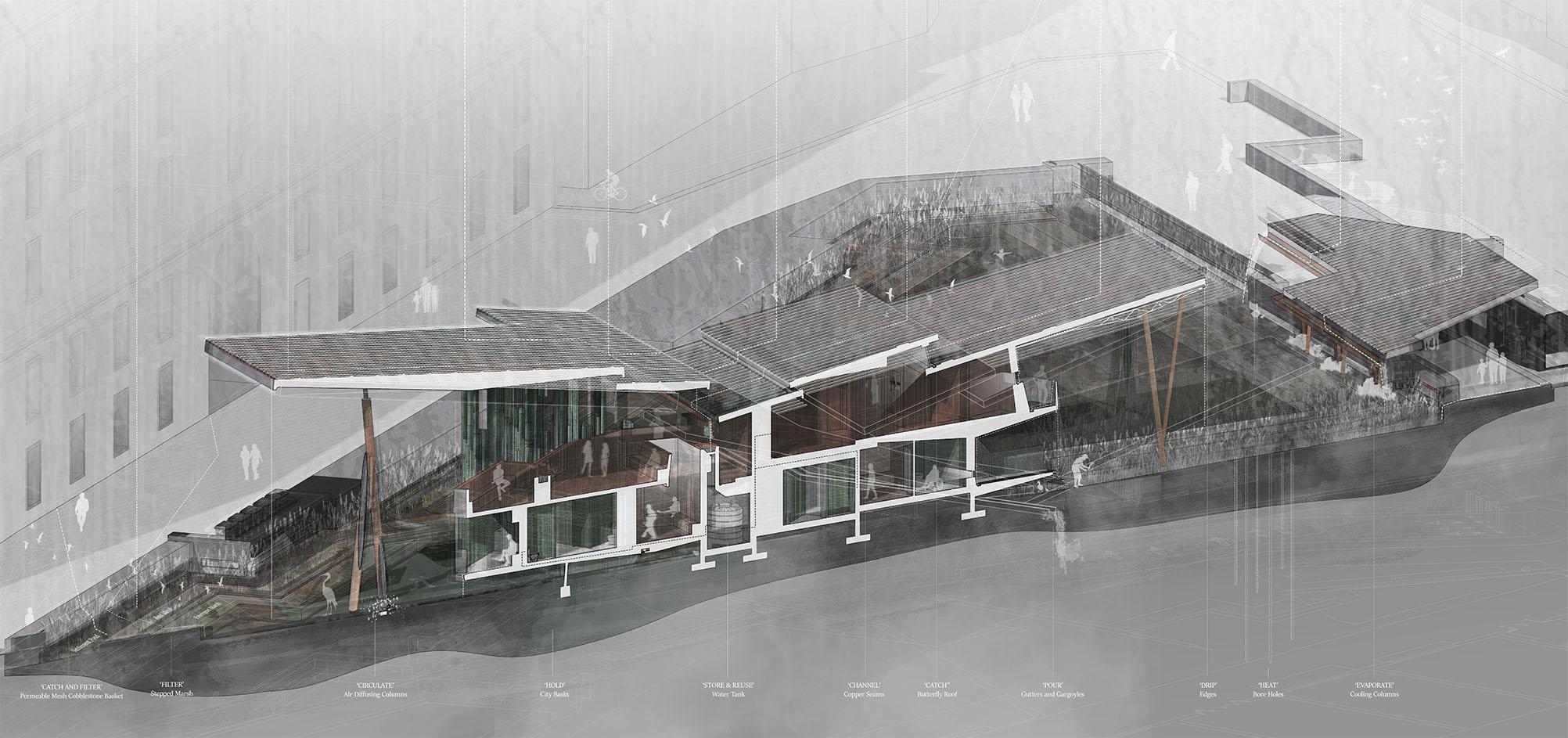 Sectional Axonometric Gatehouse Six