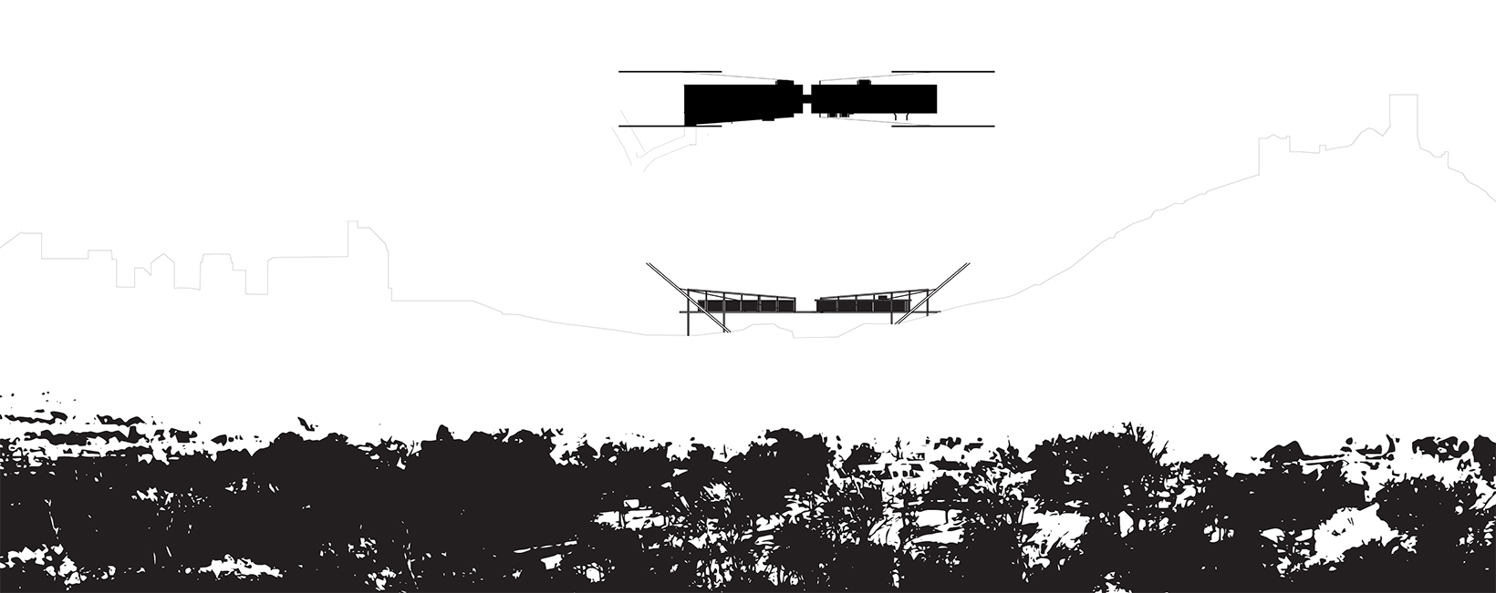 Silhouette of Elevation and Plan