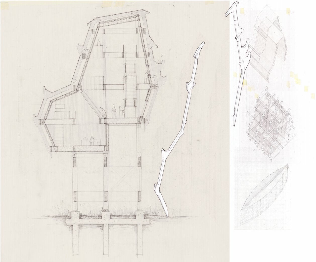 Sectional Drawing of Building showing axonometric components