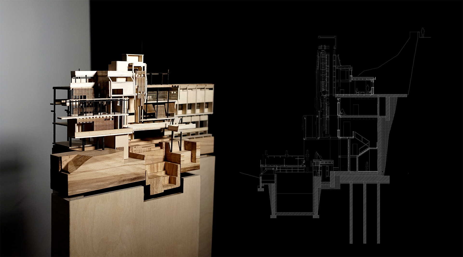 The Hydrological Guild - 1:100 model with detail section.