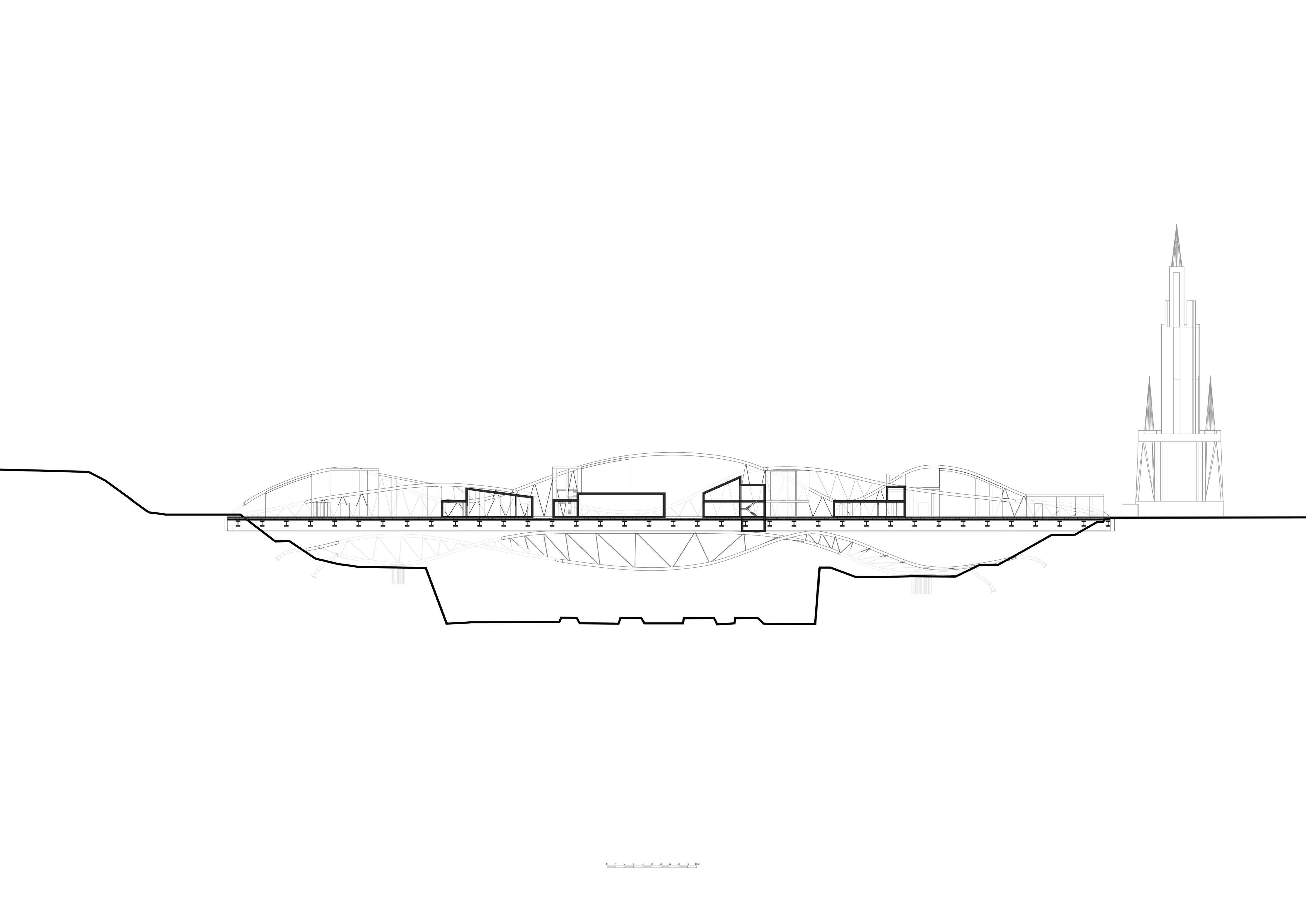 Long section of the proposed bridge